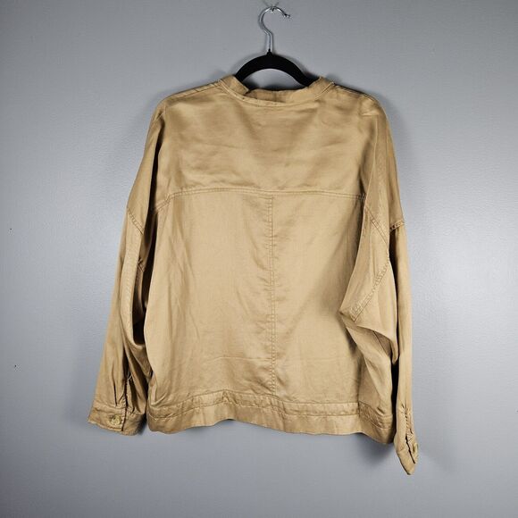 Urban Outfitters Pepita Drawstring Tan Jacket Womens Size Medium Full Zip - Picture 2 of 7